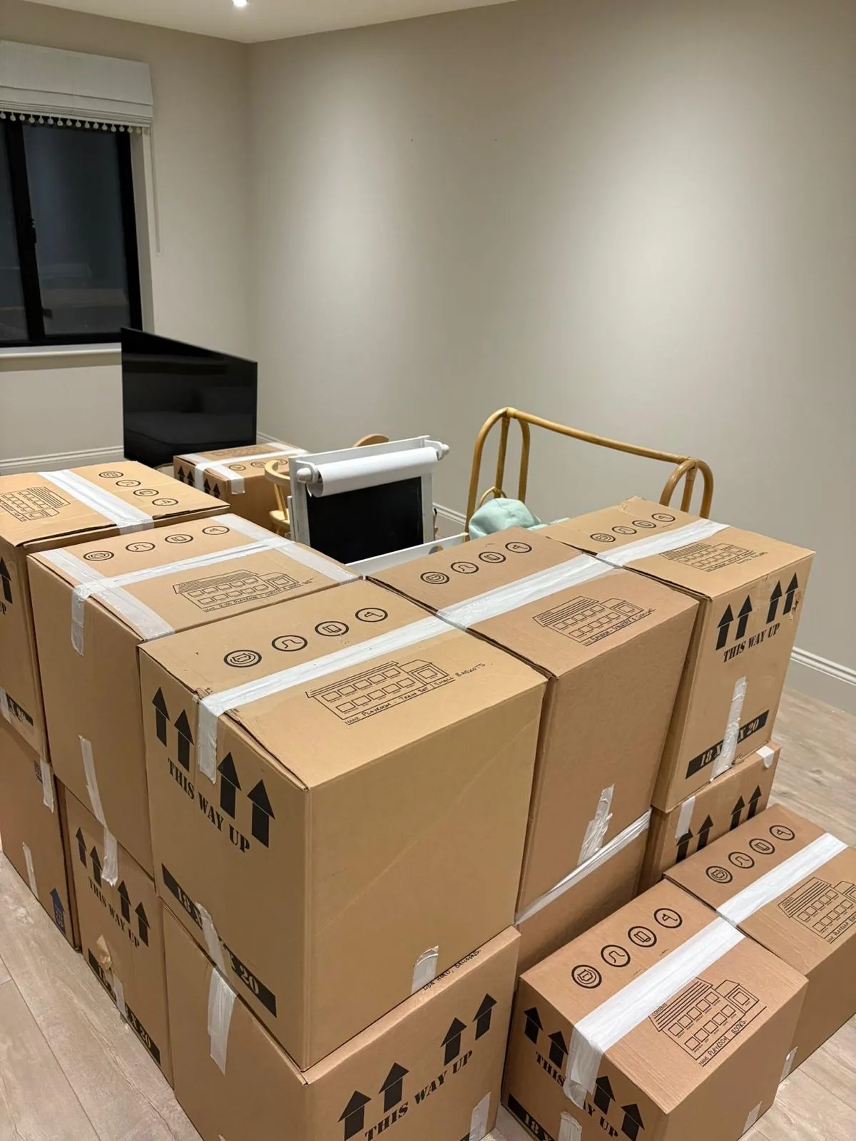 Professional packing service in progress in a UK home
